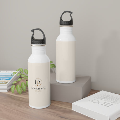 Dough Box Logo Stainless Steel Water Bottle — Branded Beige Hydration Bottle