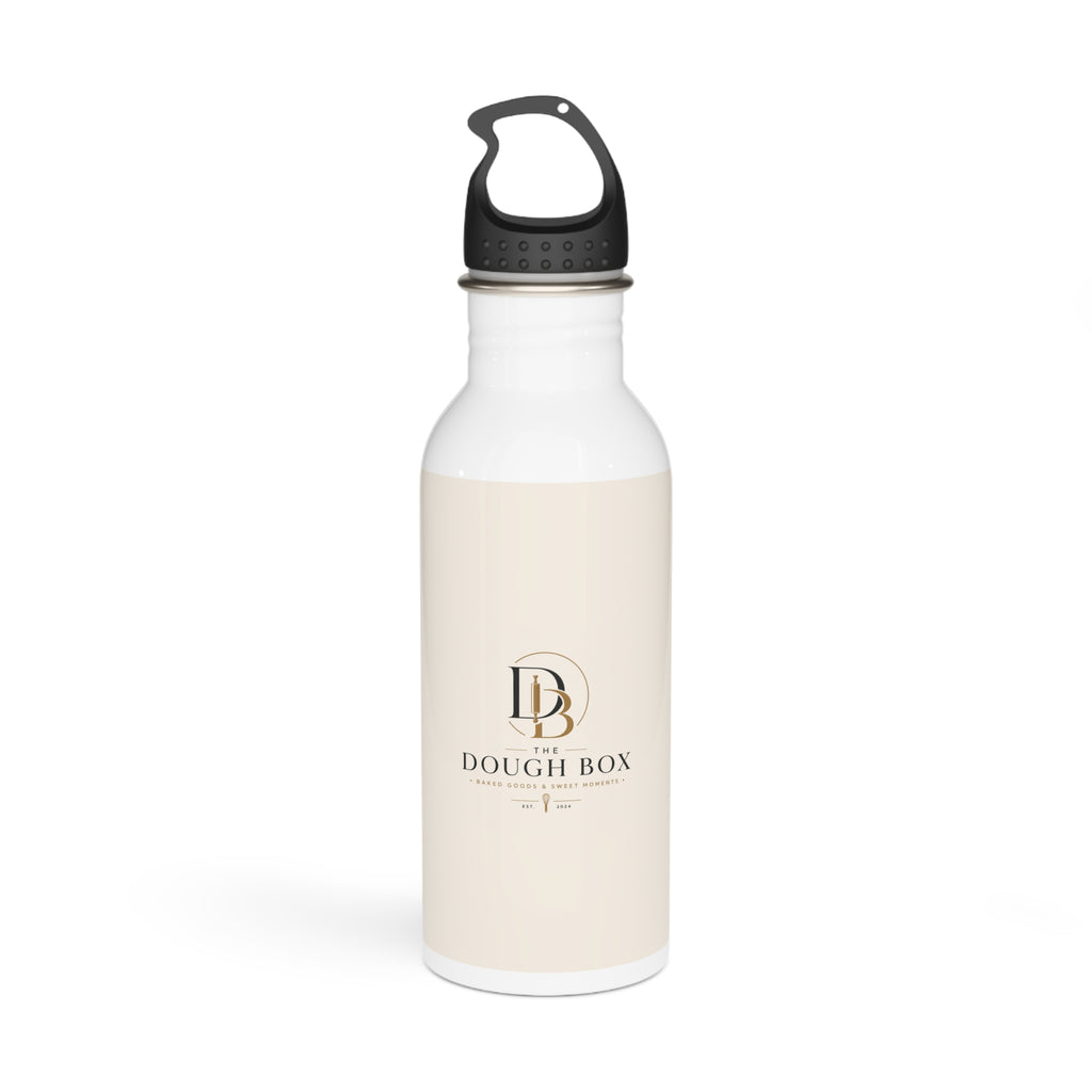 Dough Box Logo Stainless Steel Water Bottle — Branded Beige Hydration Bottle