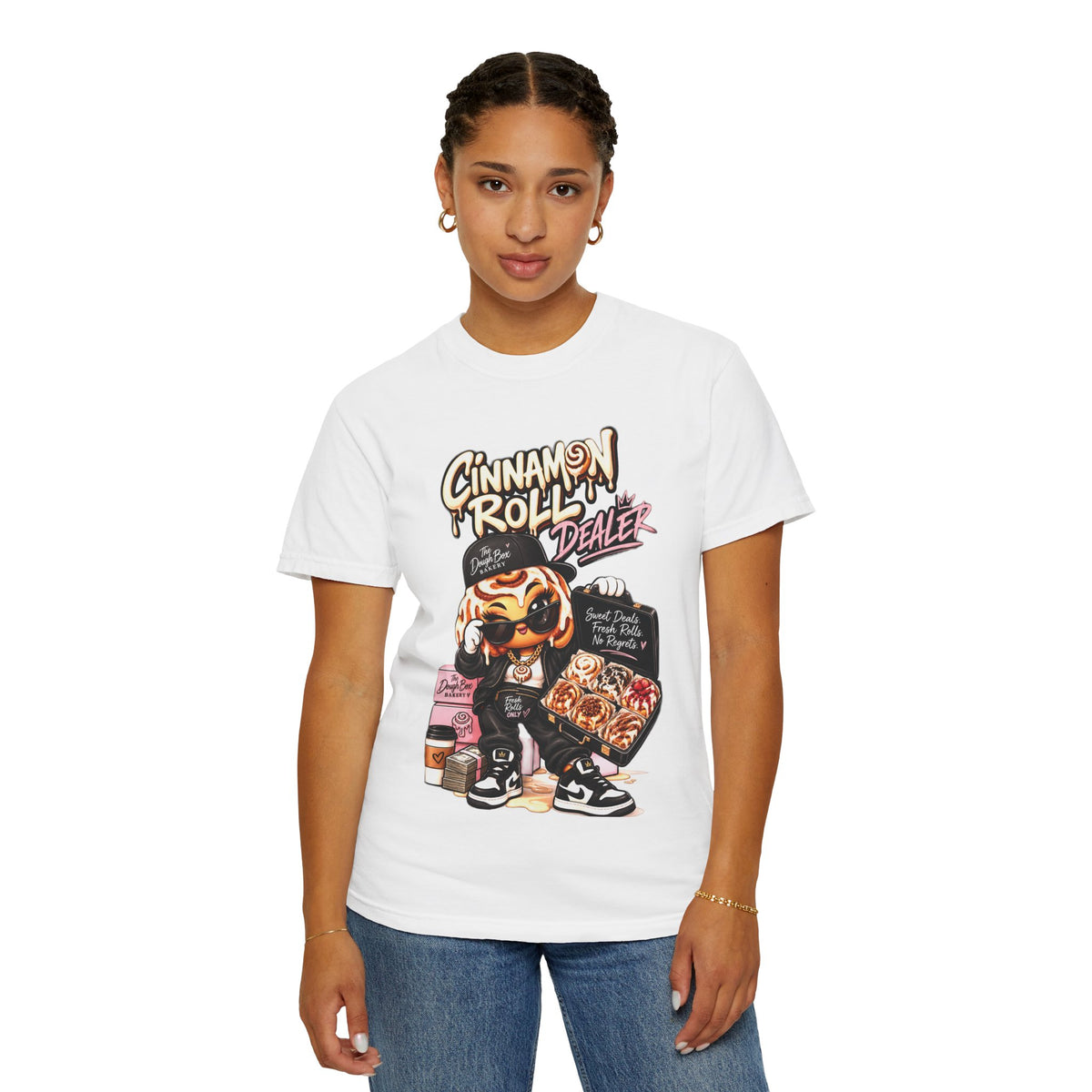 Cinnamon Roll Dealer T-Shirt — Cute Bakery Cartoon Tee