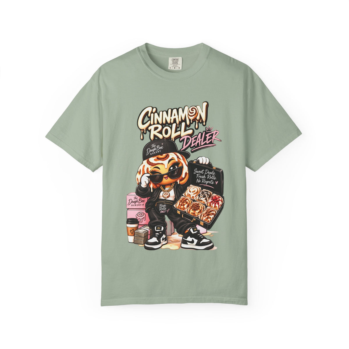 Cinnamon Roll Dealer T-Shirt — Cute Bakery Cartoon Tee