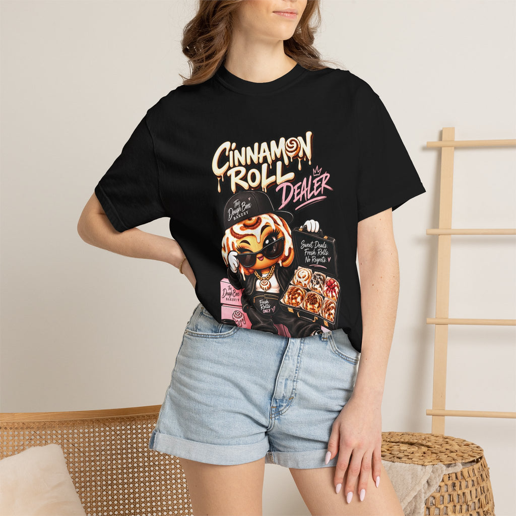 Cinnamon Roll Dealer T-Shirt — Cute Bakery Cartoon Tee