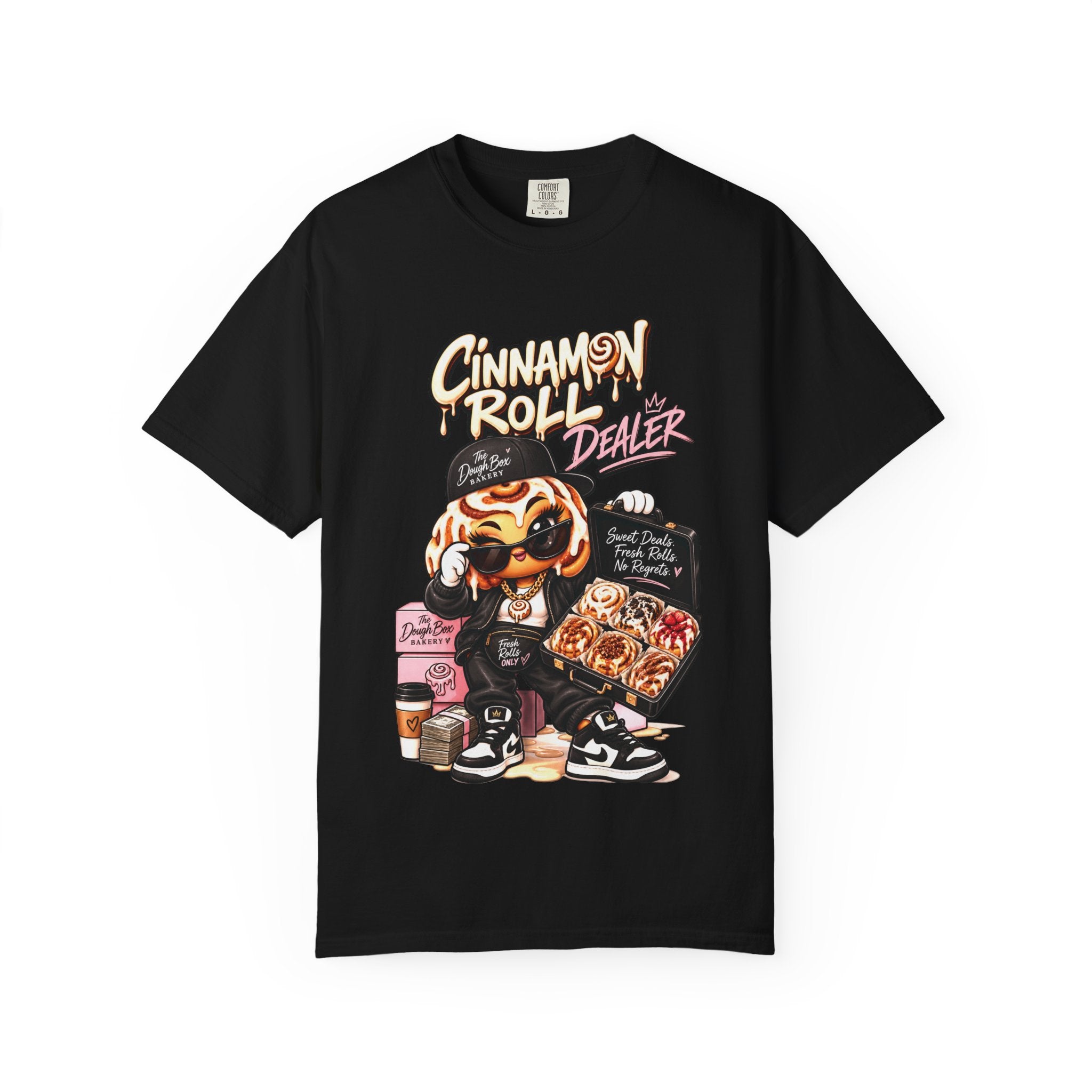 Cinnamon Roll Dealer T-Shirt — Cute Bakery Cartoon Tee