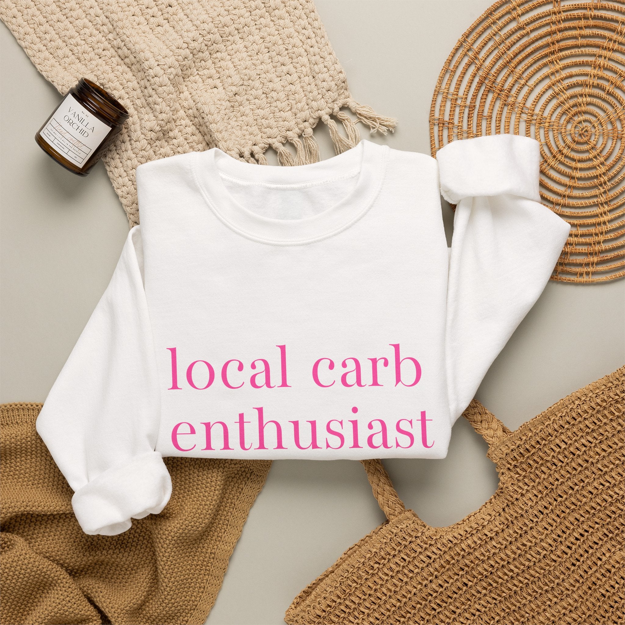 Local Carb Enthusiast Crewneck Sweatshirt — Funny Foodie Graphic Sweatshirt