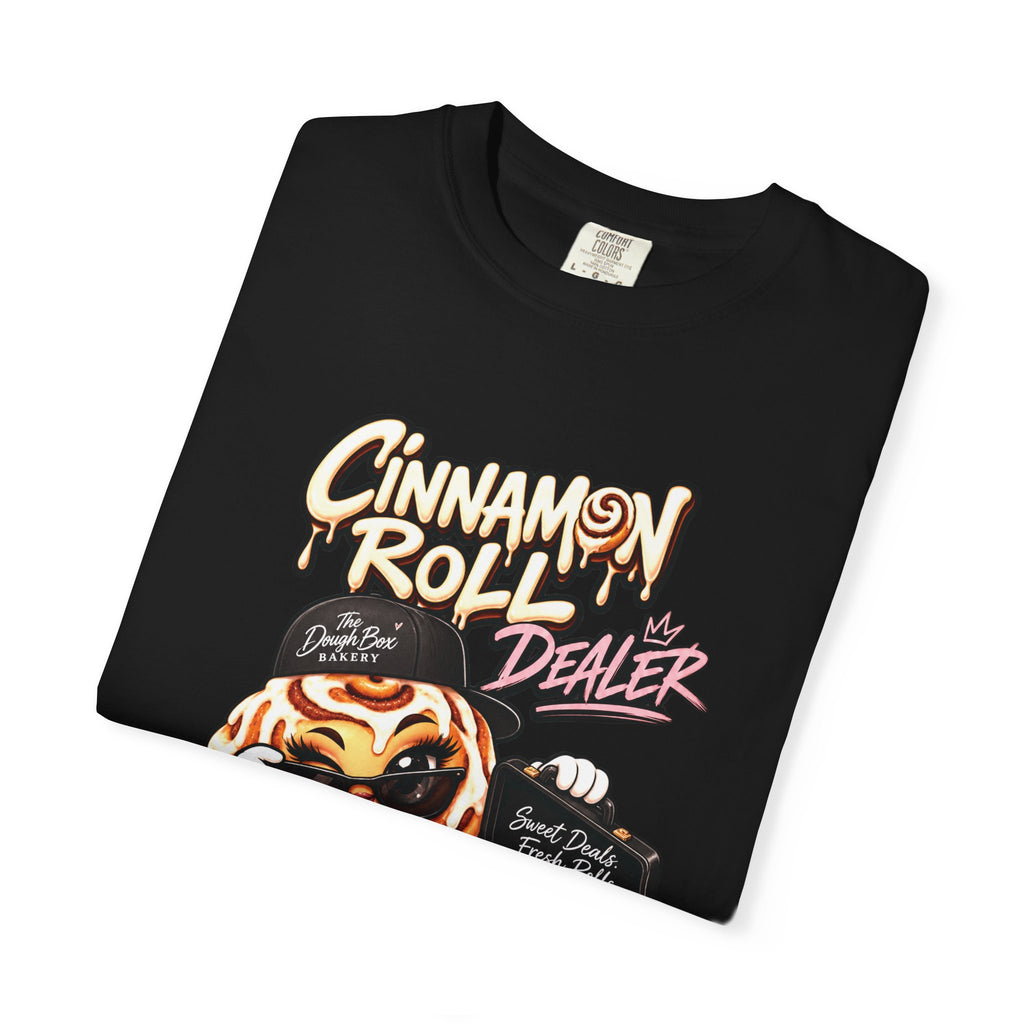 Cinnamon Roll Dealer T-Shirt — Cute Bakery Cartoon Tee