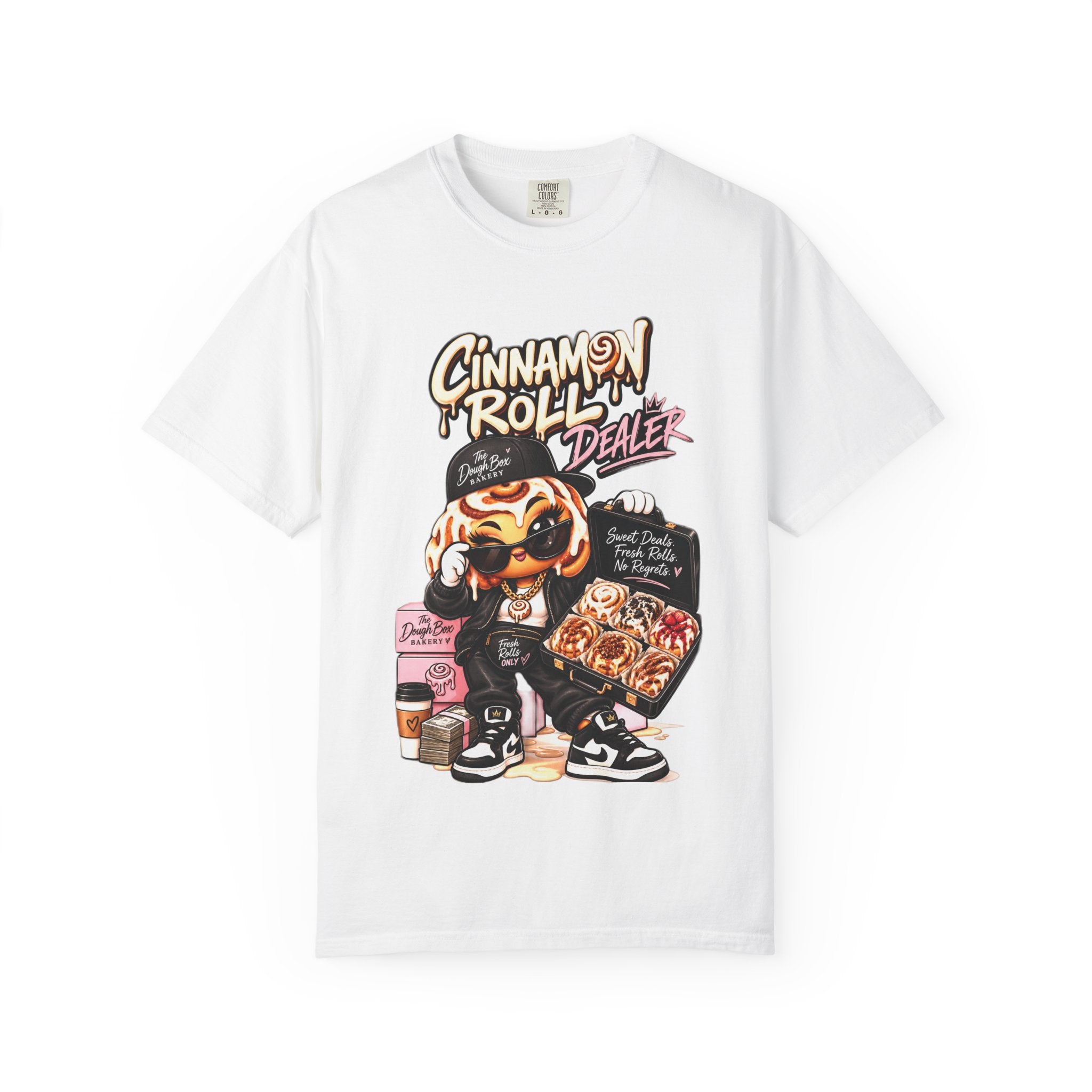 Cinnamon Roll Dealer T-Shirt — Cute Bakery Cartoon Tee