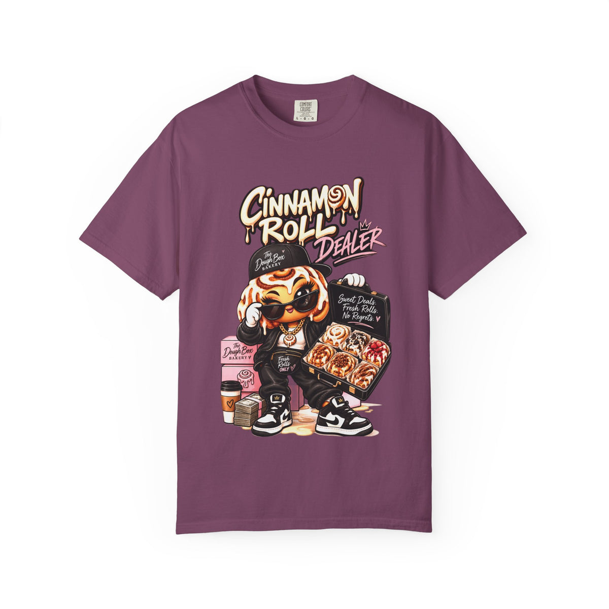 Cinnamon Roll Dealer T-Shirt — Cute Bakery Cartoon Tee