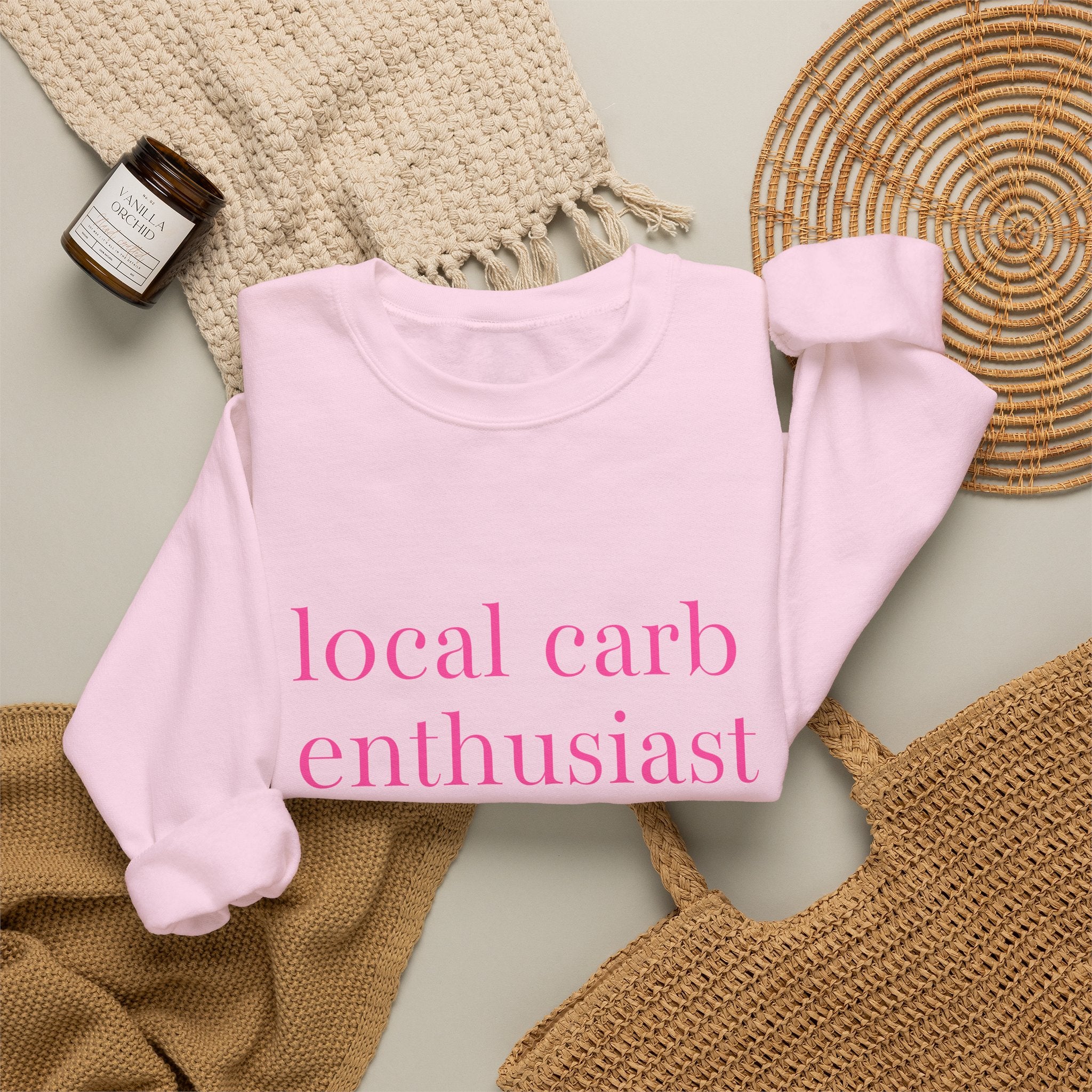 Local Carb Enthusiast Crewneck Sweatshirt — Funny Foodie Graphic Sweatshirt
