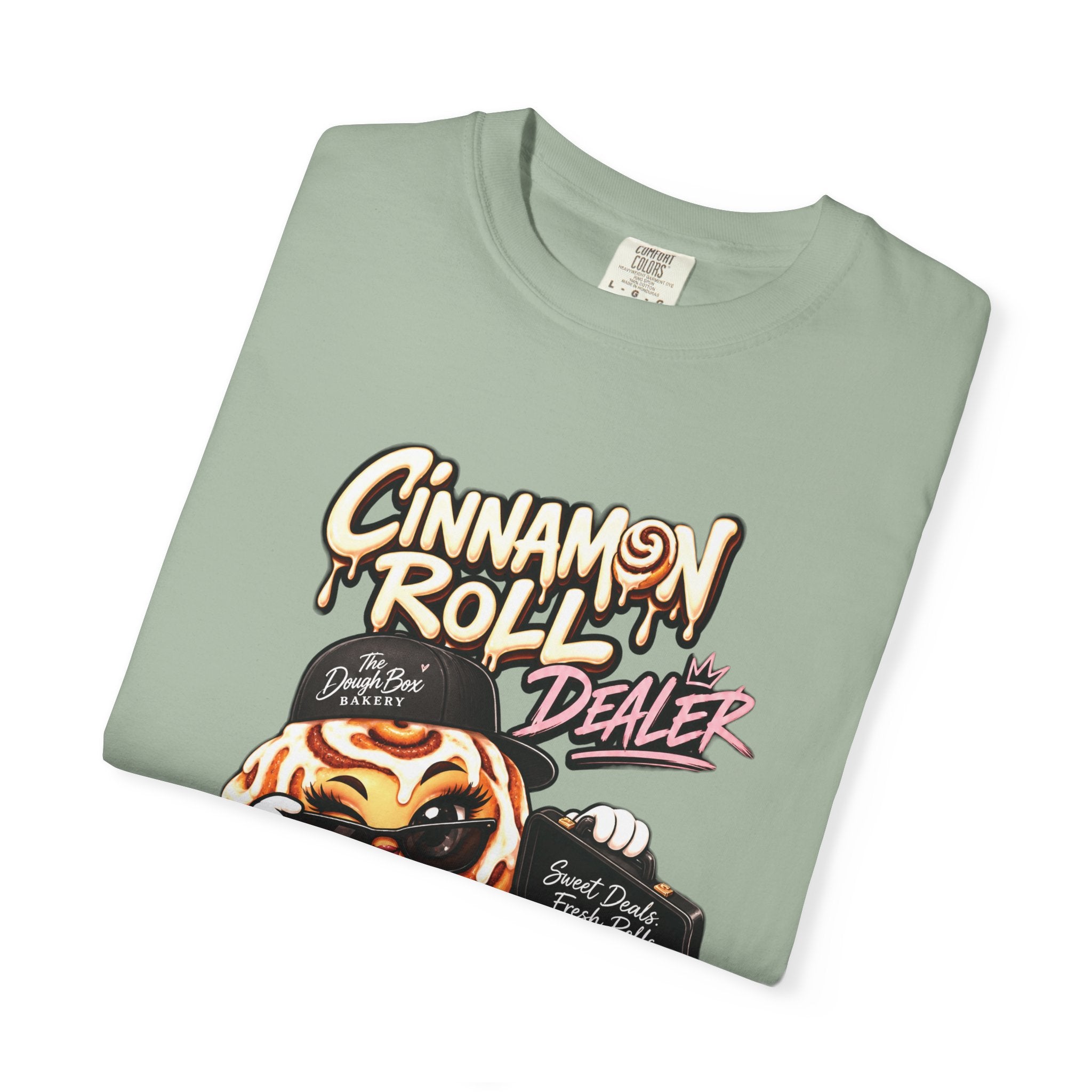 Cinnamon Roll Dealer T-Shirt — Cute Bakery Cartoon Tee