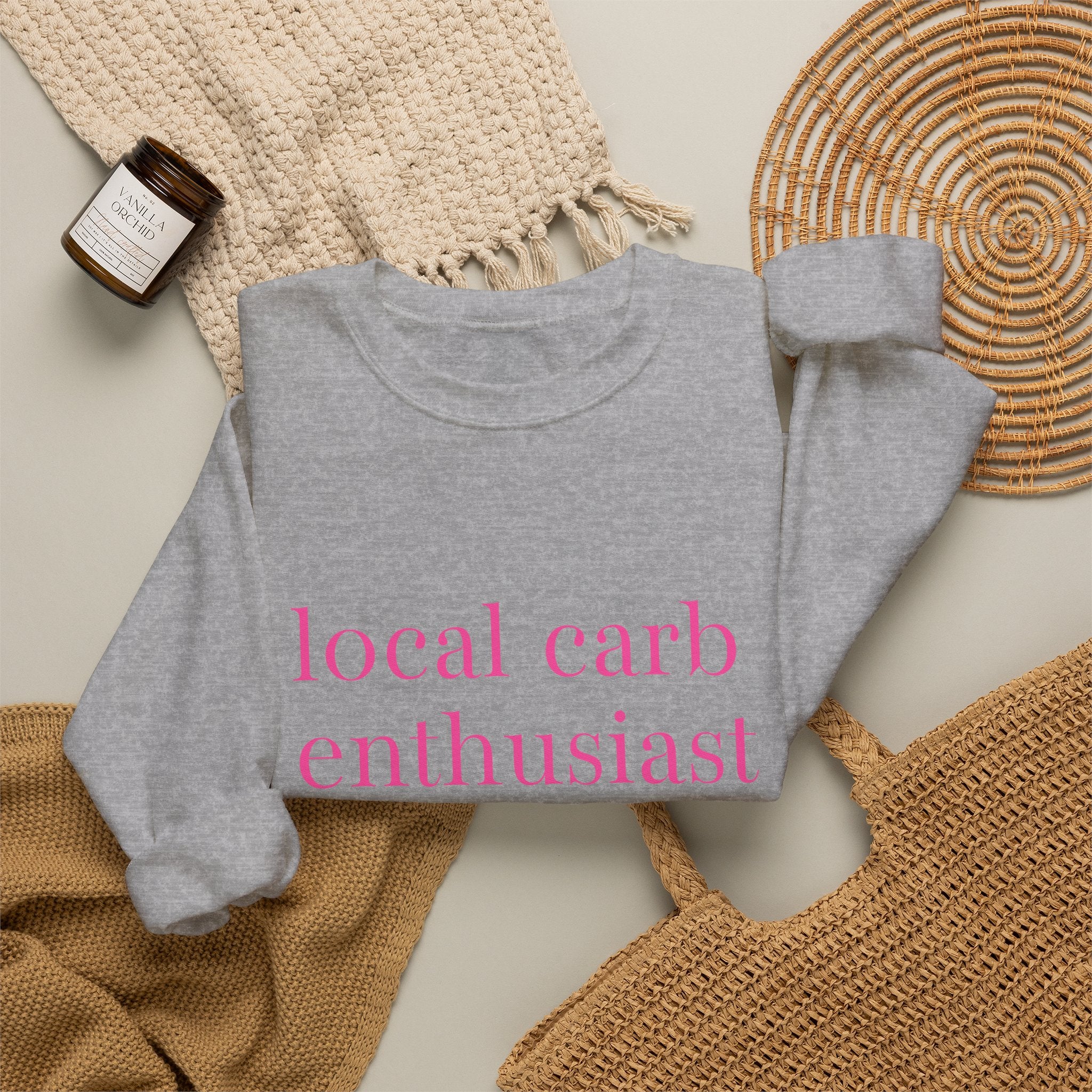 Local Carb Enthusiast Crewneck Sweatshirt — Funny Foodie Graphic Sweatshirt