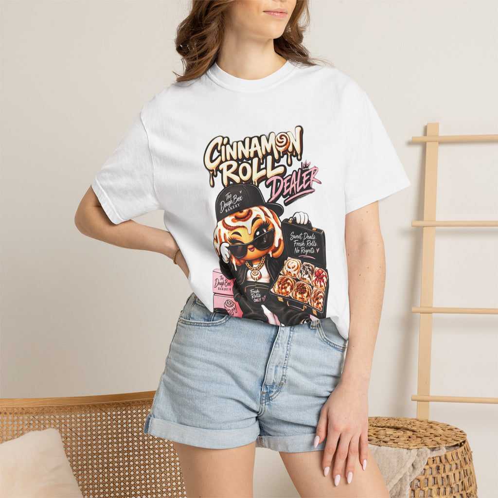 Cinnamon Roll Dealer T-Shirt — Cute Bakery Cartoon Tee