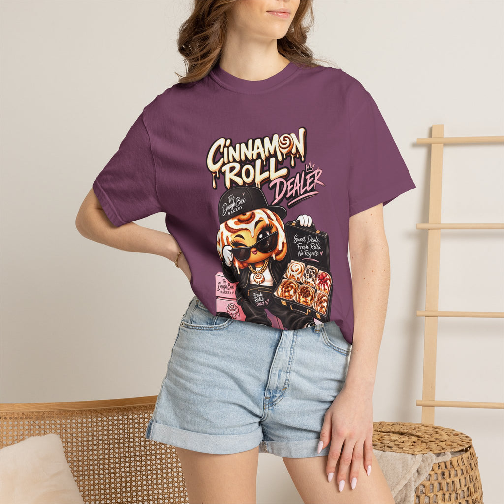 Cinnamon Roll Dealer T-Shirt — Cute Bakery Cartoon Tee