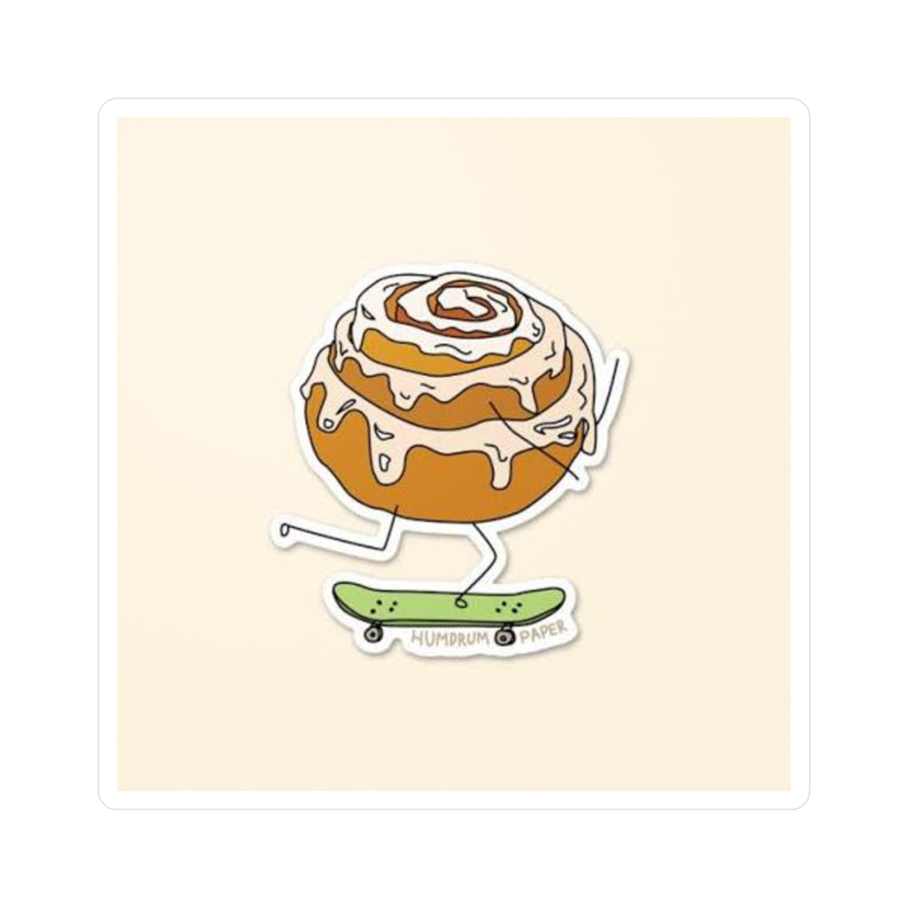 Cinnamon Roll Skateboard Sticker — Vinyl Kiss-Cut Decal