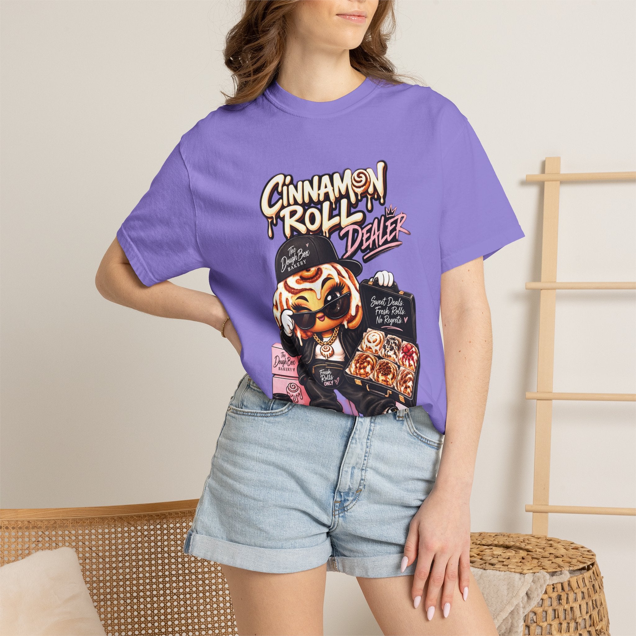Cinnamon Roll Dealer T-Shirt — Cute Bakery Cartoon Tee