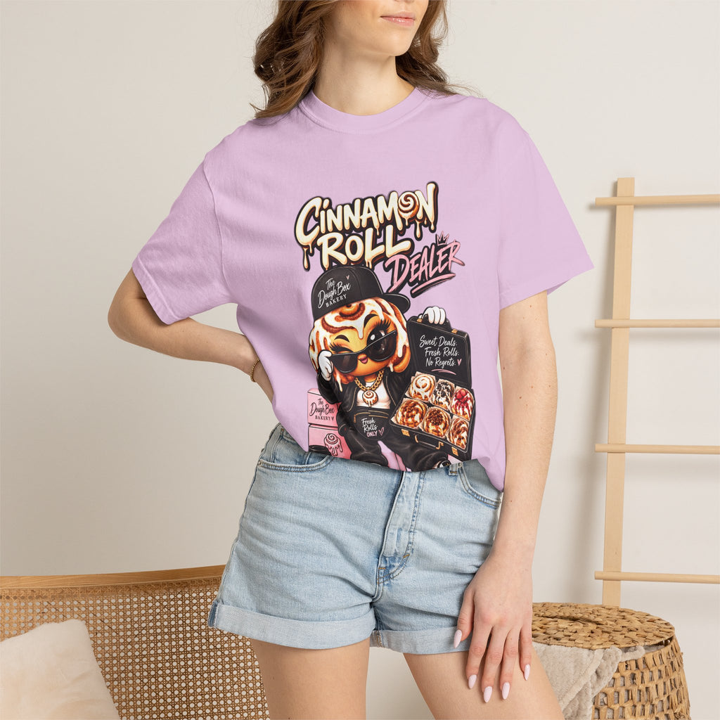 Cinnamon Roll Dealer T-Shirt — Cute Bakery Cartoon Tee