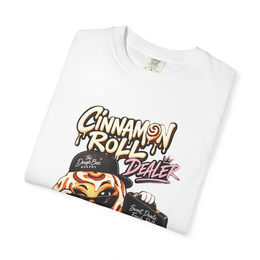 Cinnamon Roll Dealer T-Shirt — Cute Bakery Cartoon Tee