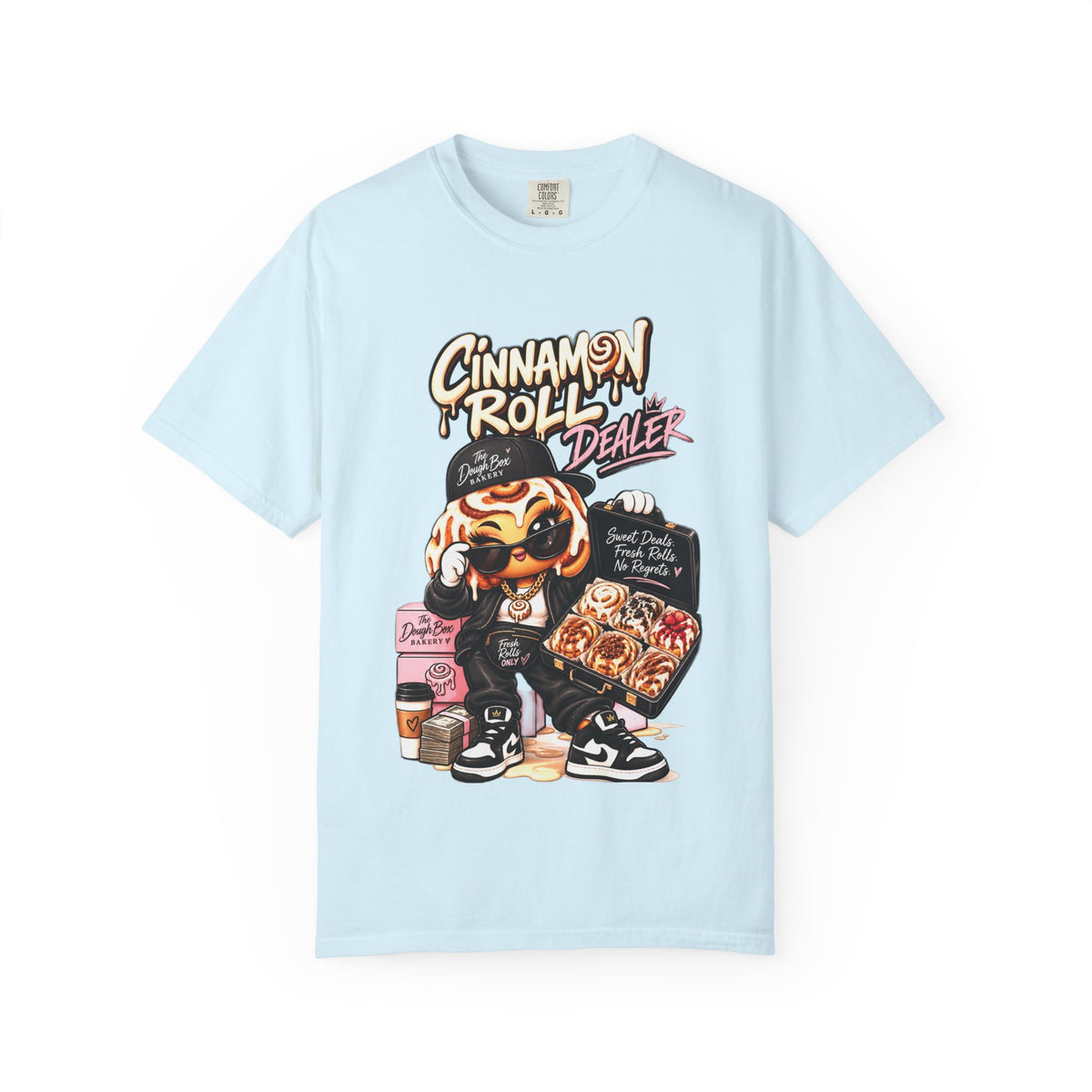 Cinnamon Roll Dealer T-Shirt — Cute Bakery Cartoon Tee