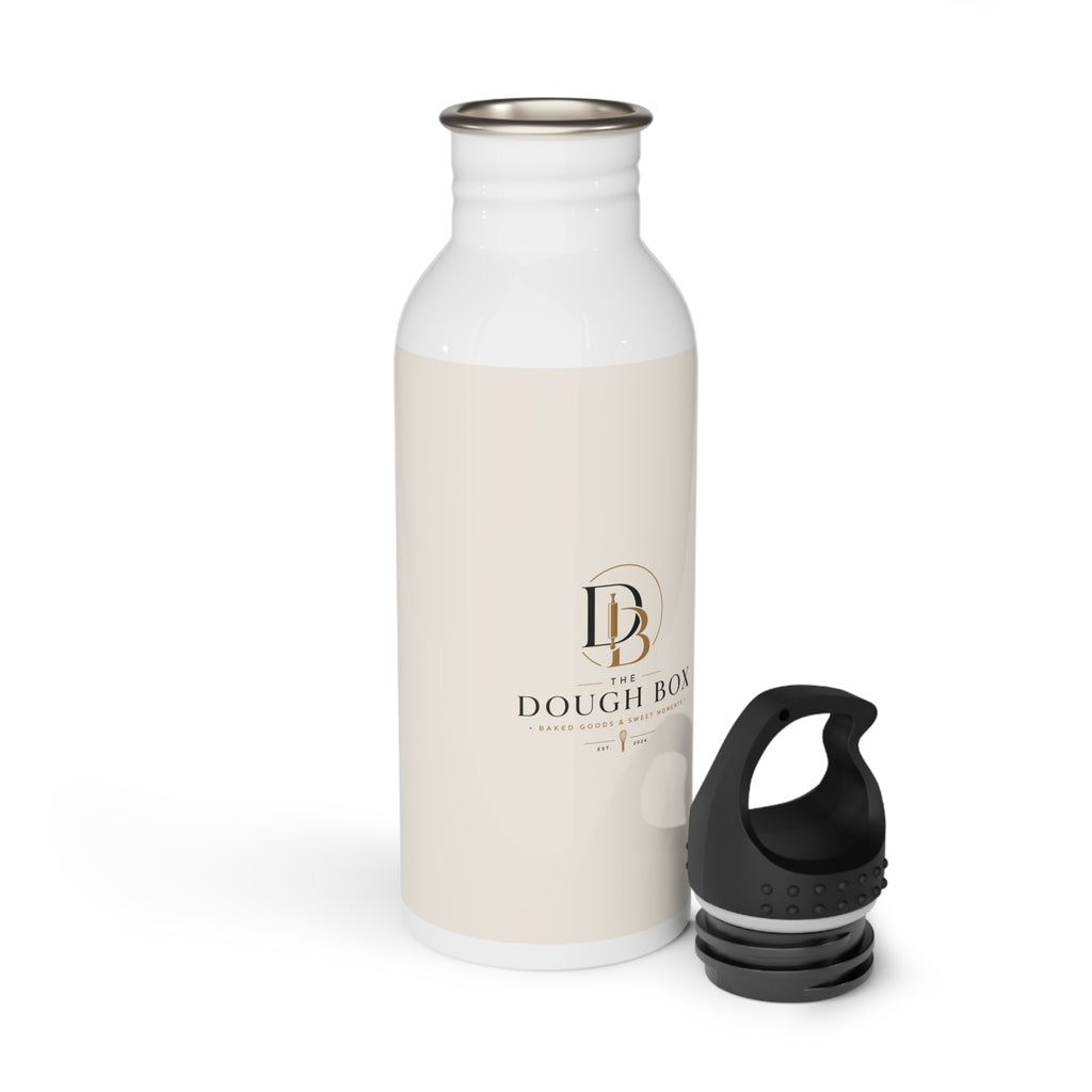Dough Box Logo Stainless Steel Water Bottle — Branded Beige Hydration Bottle